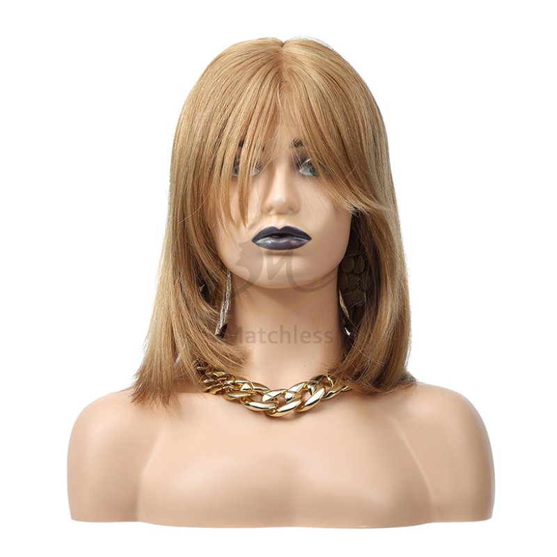 highlighted Jewish wig with silk base topper for everyday wear