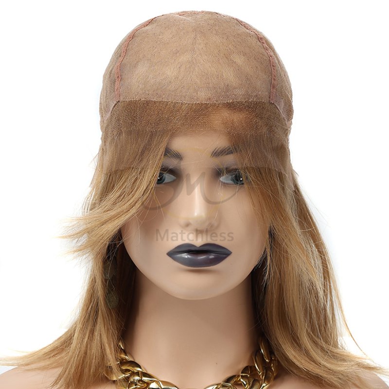 silk base with swiss lace frontal Jewish wig on model showing natural hairline