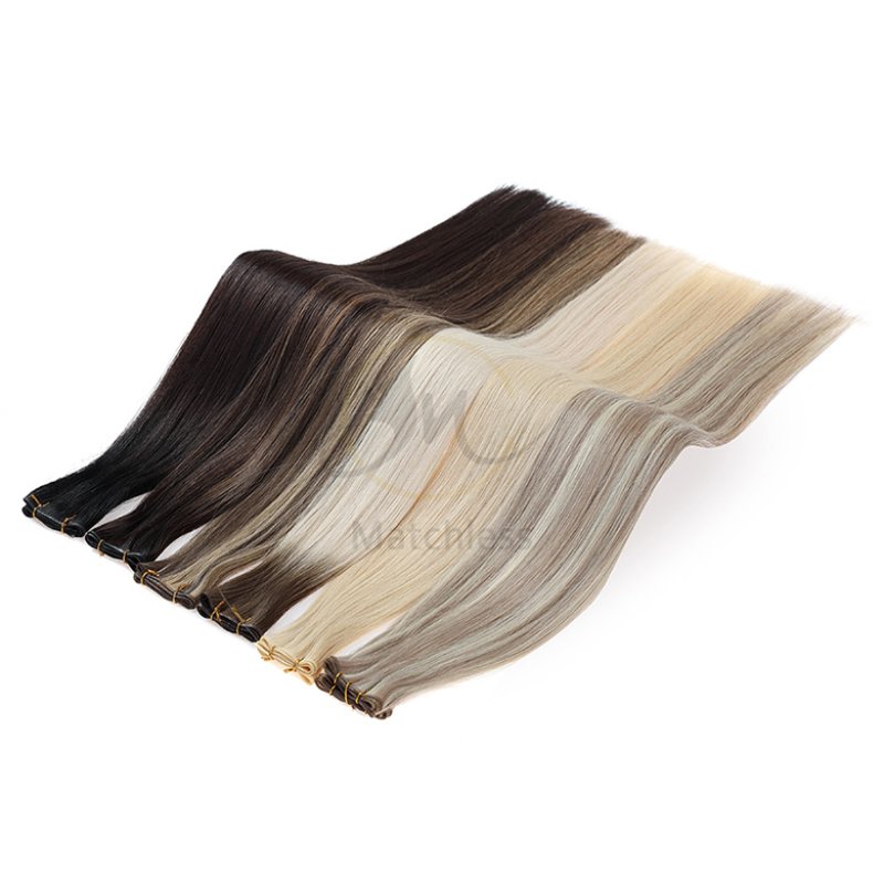 color swatches of human hair wigs from dark to light shades