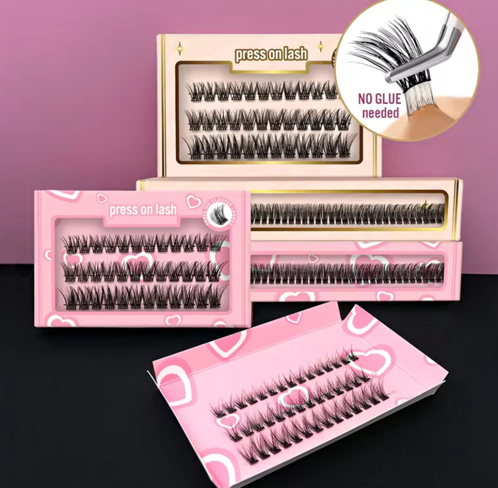 Pestañas postizas DIY de marca propia al por mayor, esponjosas, con logotipo personalizado, extensiones de pestañas individuales, bandeja, segmentos naturales, rizo d, grupos de pestañas.