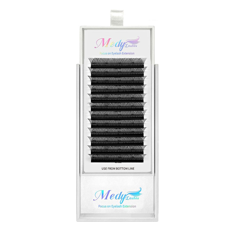Extensiones de pestañas postizas Medylashes YY Shape Y Negro Marrón 2D Doble Punta Dividida Pestañas Individuales Prefabricadas Volumen Abanico Maquillaje