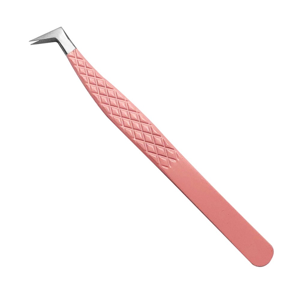 Pinzas profesionales para pestañas NZ-4, pinzas de acero inoxidable rosa súper resistentes con puntas de fibra, pinzas de maquillaje antiestáticas de alta precisión.