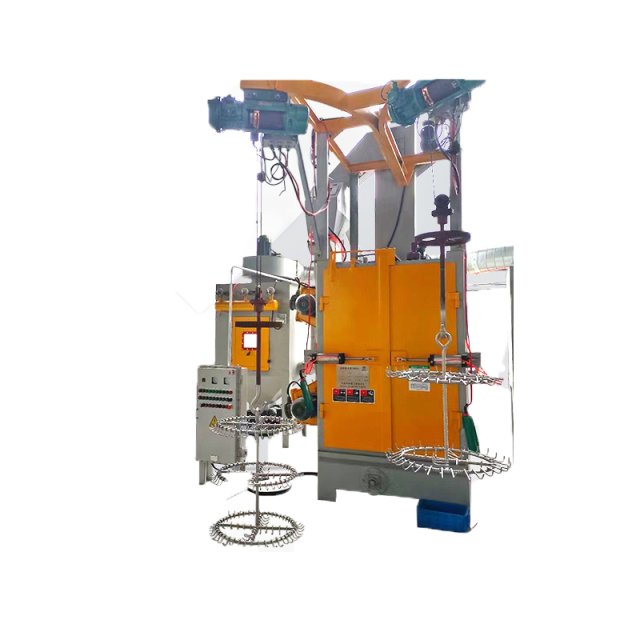 Hook-type shot blasting machine for small castings