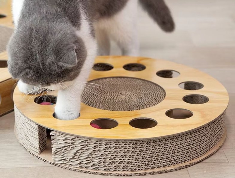 Modern Interactive Cat Turntable Ball Ball-Shaped Corrugated Cat Scratching Board with Claw Grinder Pet Toy