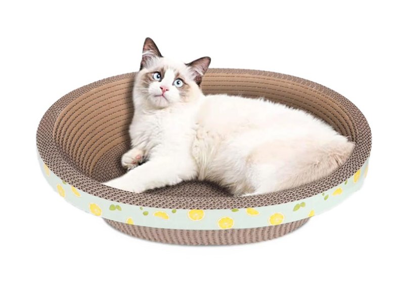 New Design Cat Toys High Quality Recycled Cat Scratcher Round Cardboard Cat Scratcher Bed Durable Board Pads