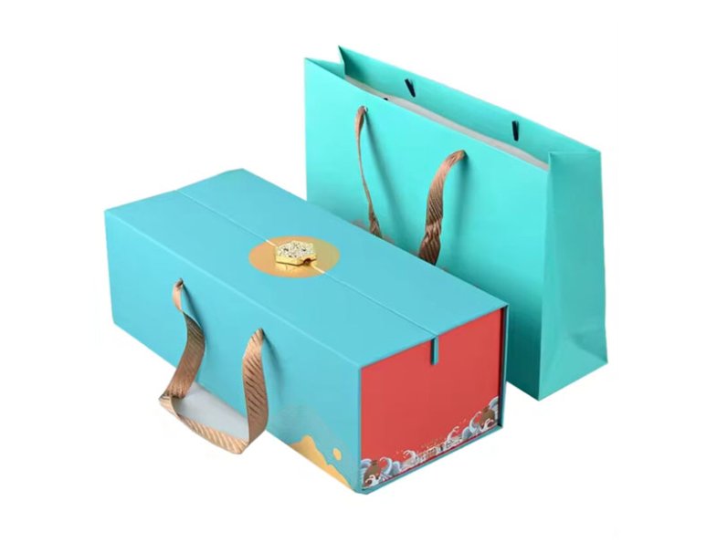 Recyclable carton wine box double open blue luxury custom cardboard high quality luxury wine packaging box