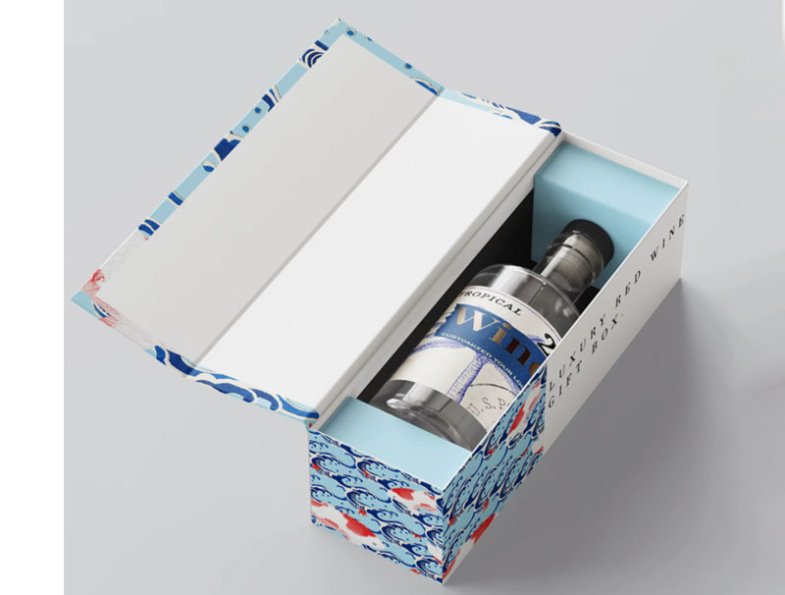 Handmade Luxury Wine Boxes Custom Rigid Cardboard Paper Magnetic Gift Box Packaging Embossed UV Coating for Glass Wine Bottles