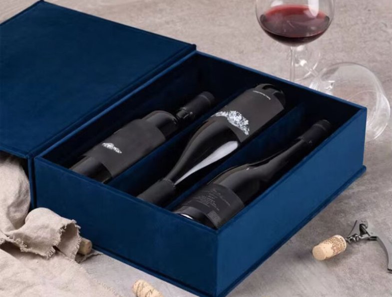 Custom Logo Luxury Wine Box Black Red Foldable Magnetic Paper Packaging for Wine Bottles High Quality Foil for Food for Gifts