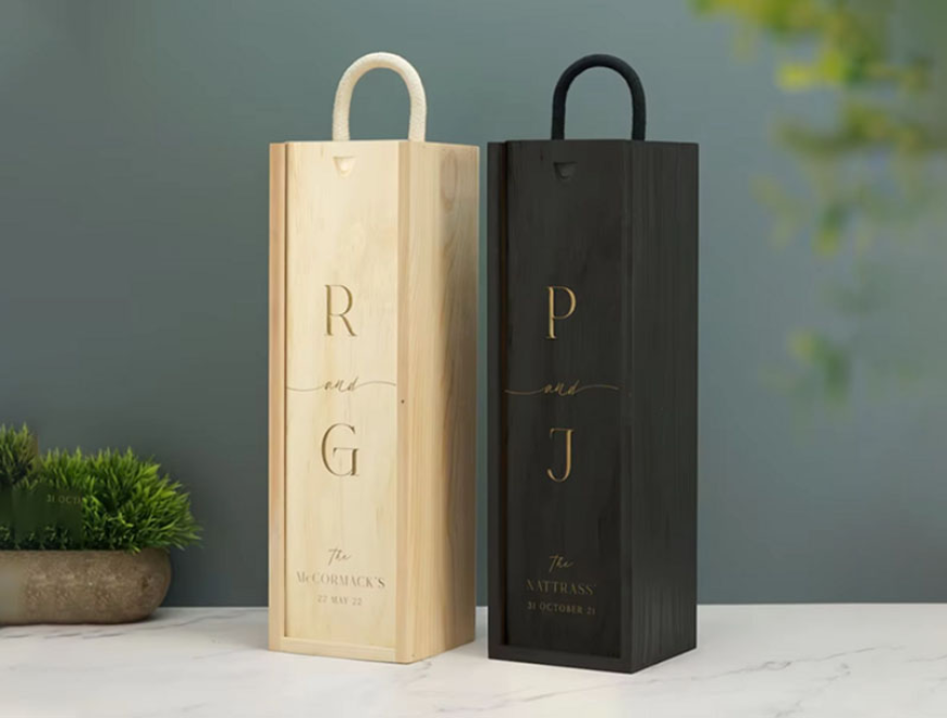 Pan Wine Box Cheap Elegant Design Xmas Gifts Wooden Wine Storage Box Gift Solid Wood Wine Box