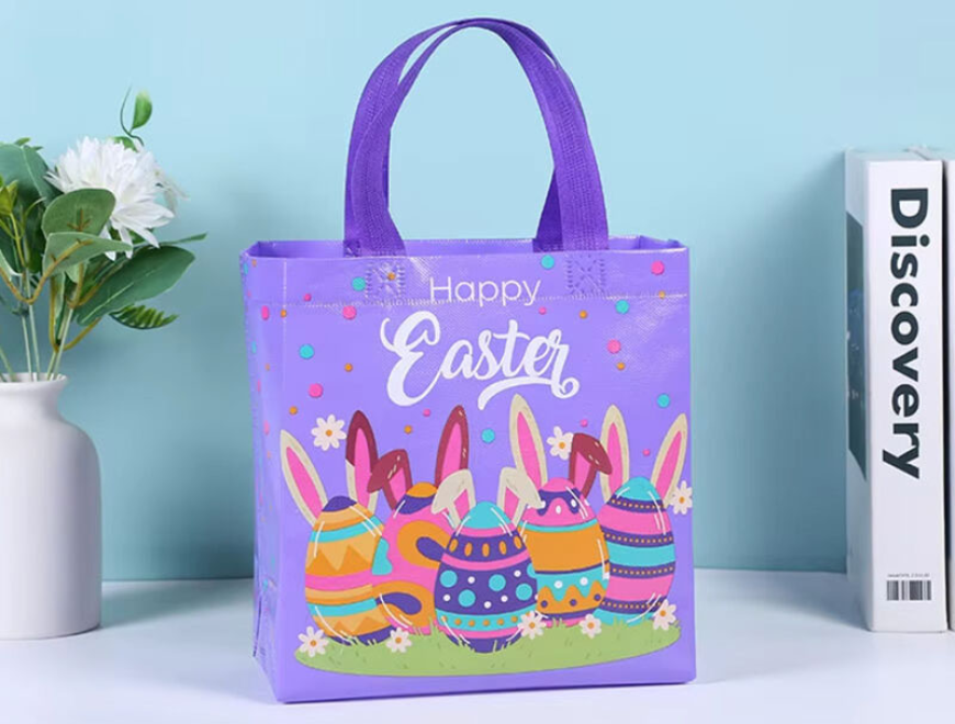 Easter Nonwoven Bag Gift Yellow Shopping Bag Student Bunny Egg Gift Festival Day Packing Bags