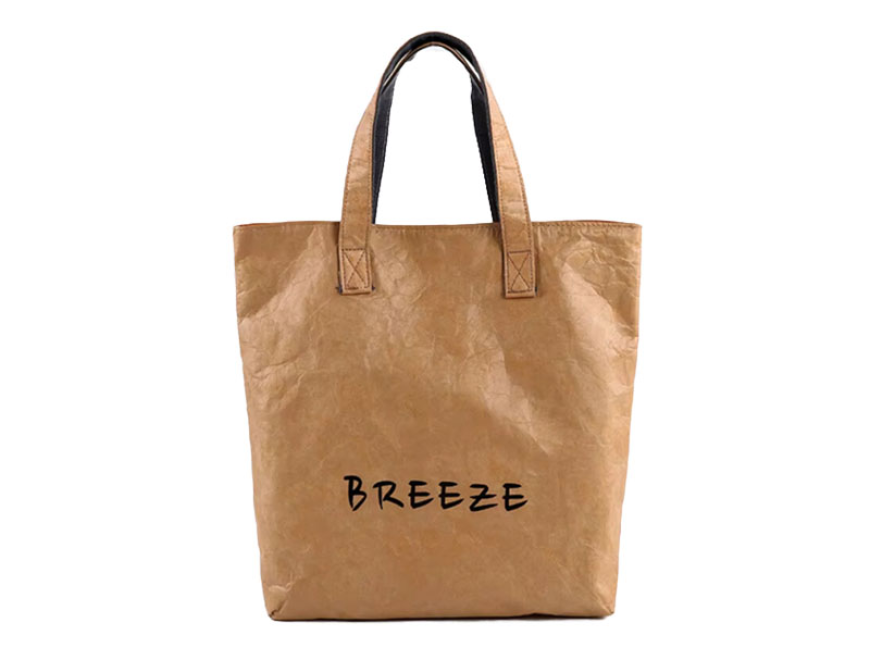 Wholesale Purchasing High Capacity Waterproof Portable Handbag Shopping Washable Kraft Paper Bag