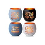 custom wholesale glass candle container with frosted and clear finish