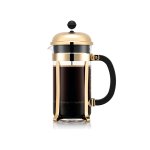 Premium Glass French Press with Metal Frame – Gold