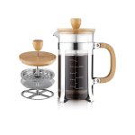 Wooden Handle Glass French Press Coffee Pot