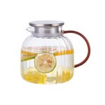 Ribbed Round Heat-Resistant Glass Water Jug