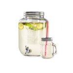 Set of Glass Beverage Dispenser with Spigot