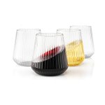 Ribbed Transparent Glass Tumbler