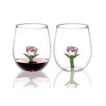 Premium Glass Cup with Inner Rose