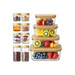 Glass Container with Wooden Lid