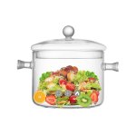 Clear Glass Cooking Pot with Lid