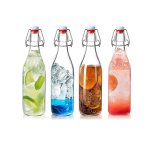 Glass Beverage Bottle with Lid