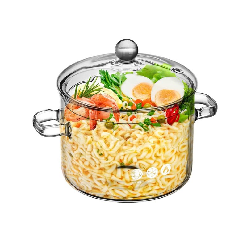Large Glass Cooking Pot | Family-Size Glass Cookware