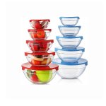 Clear Glass Bowl with Plastic Lid