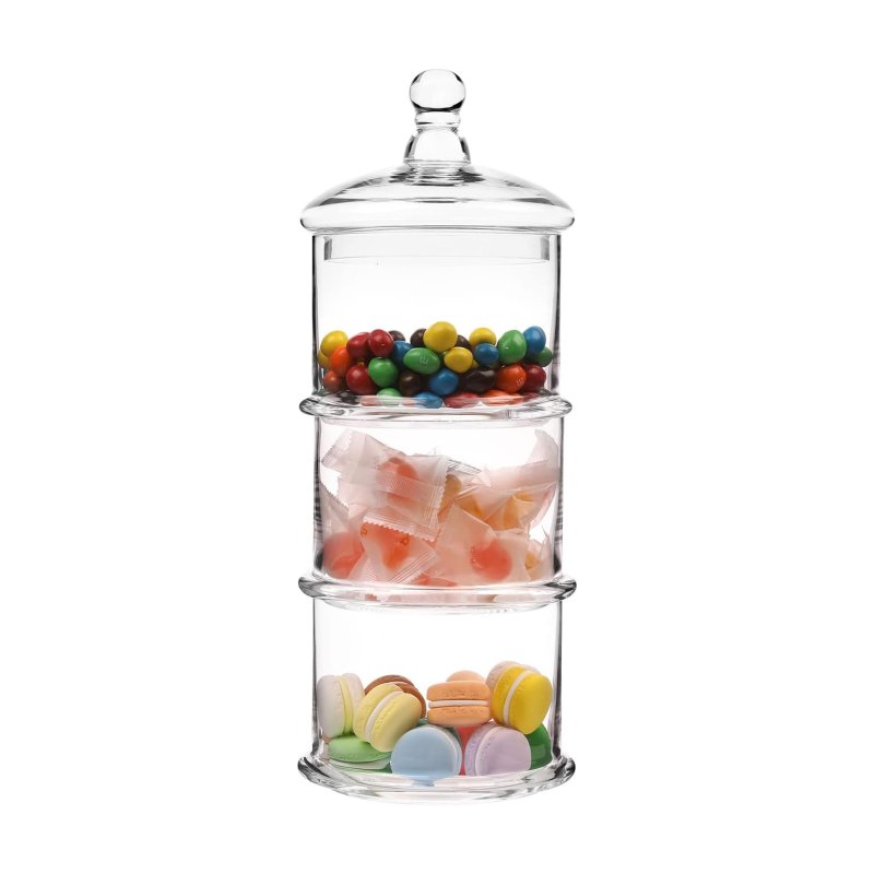 Clear Glass Candy Storage Jar for Kitchen and Pantry