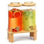 Elegant glass beverage dispenser on stand for hotel buffet and wedding catering - KINGSTAR GLASSWARE