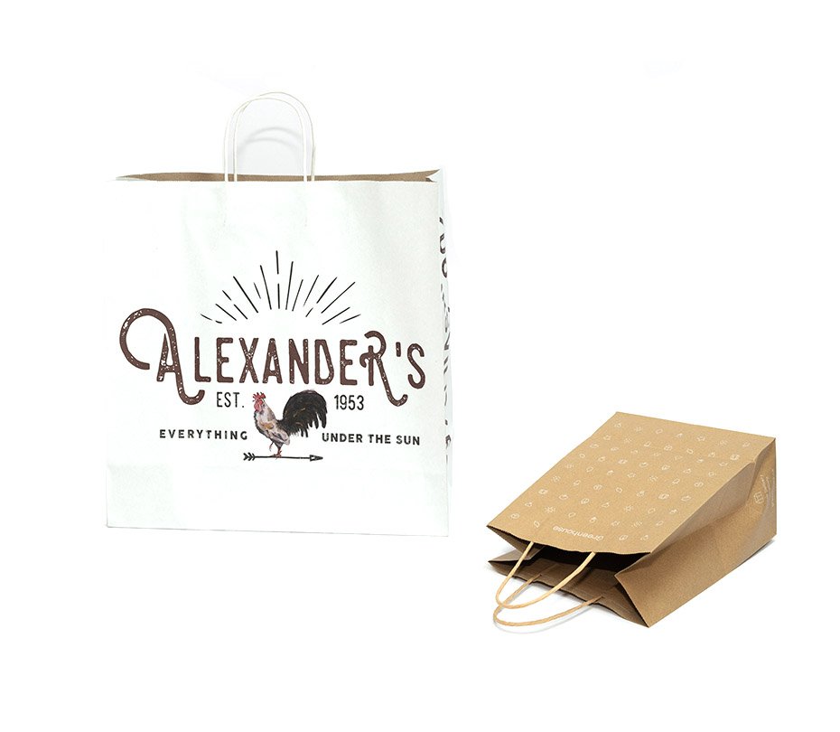 Twisted paper handle shopper