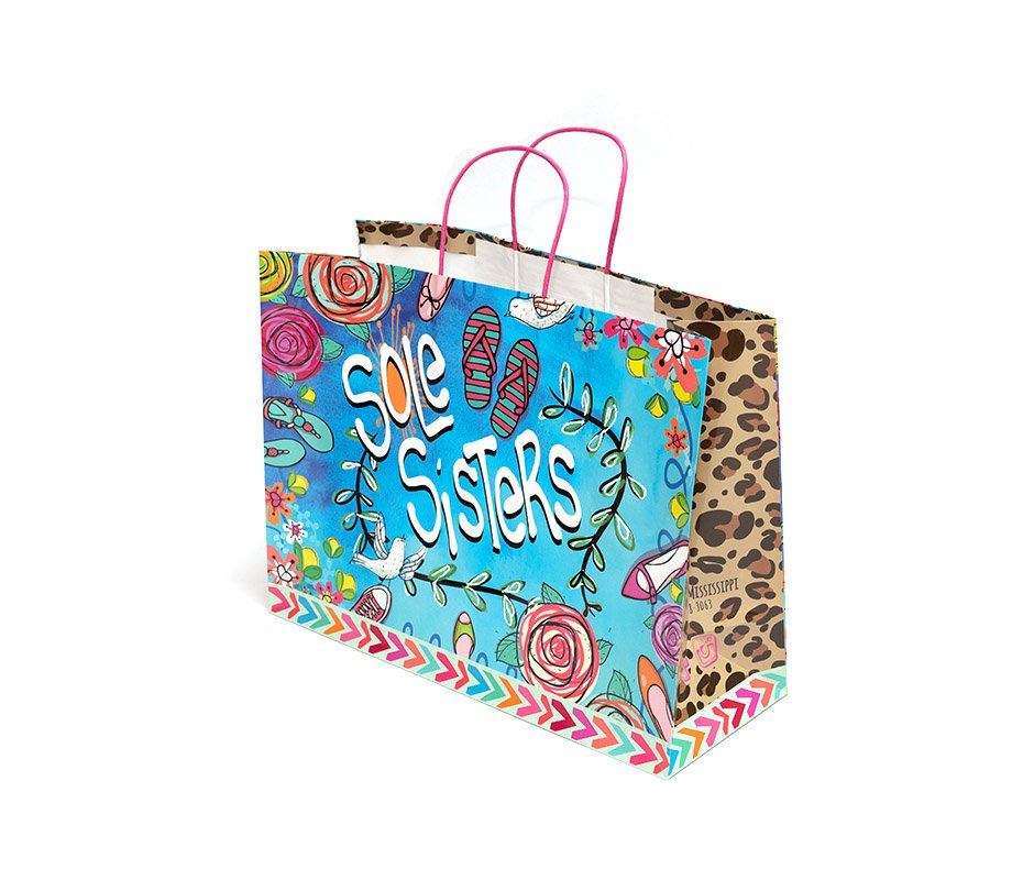 Twisted paper handle shopper