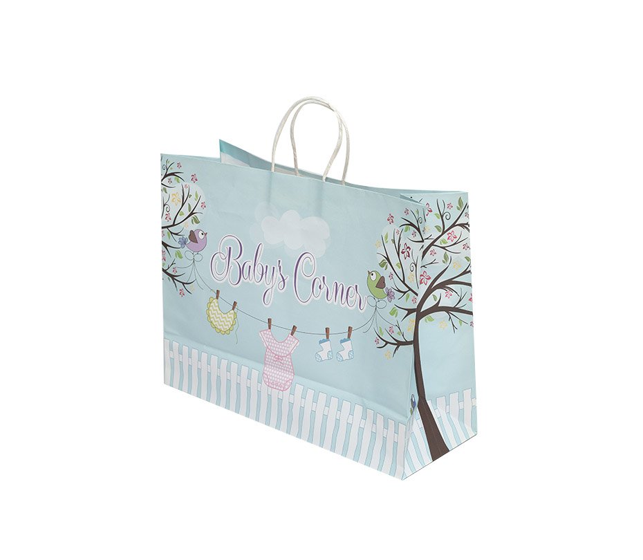 Twisted paper handle shopper
