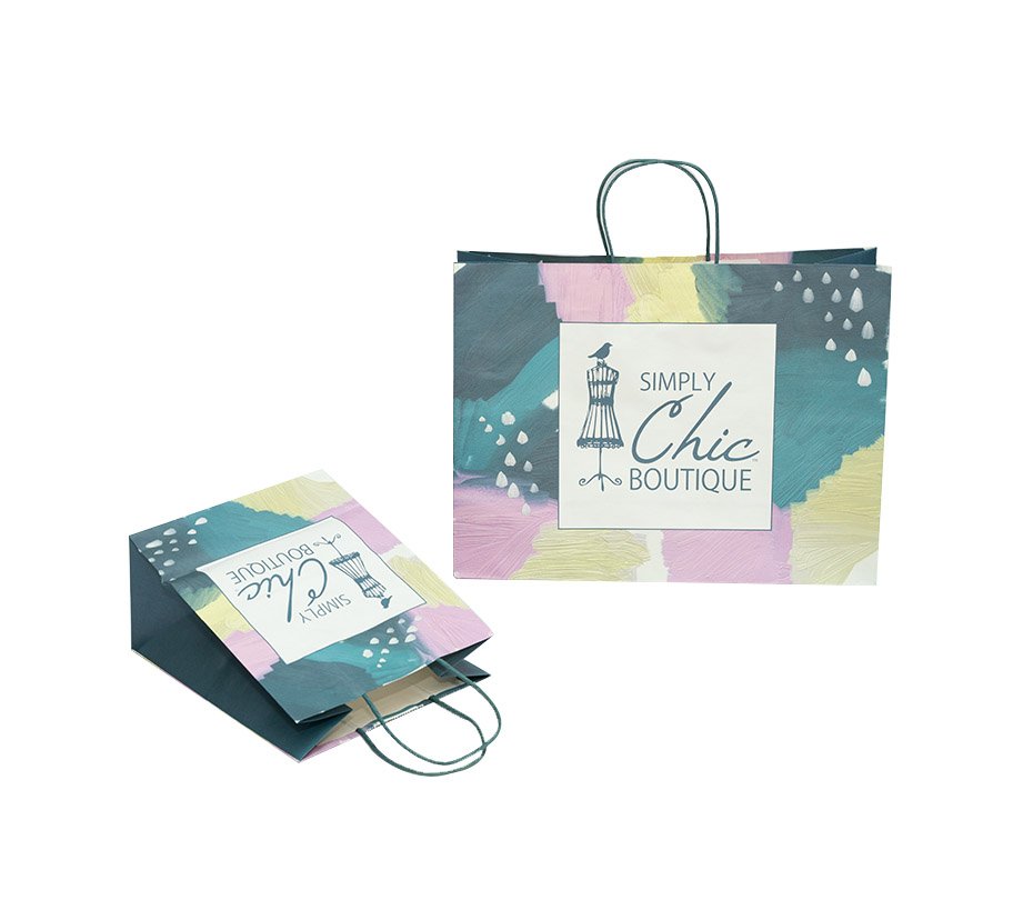 Twisted paper handle shopper