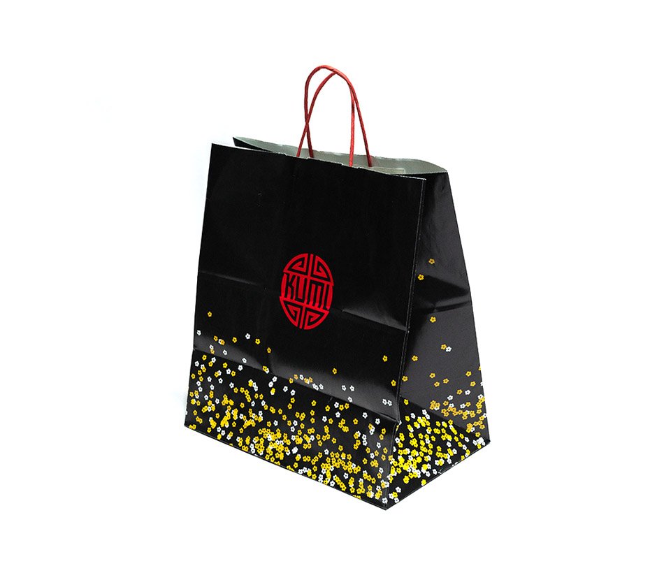 Twisted paper handle shopper