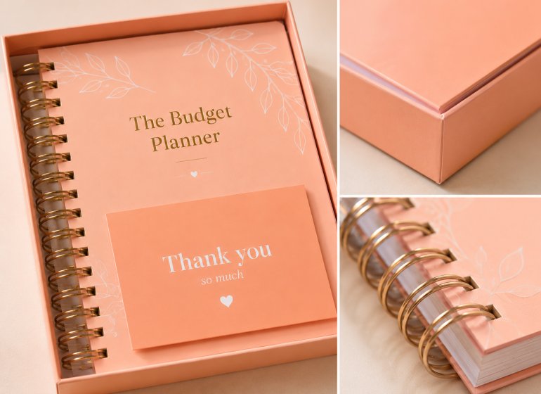 budget-planner-packaging-details-collage