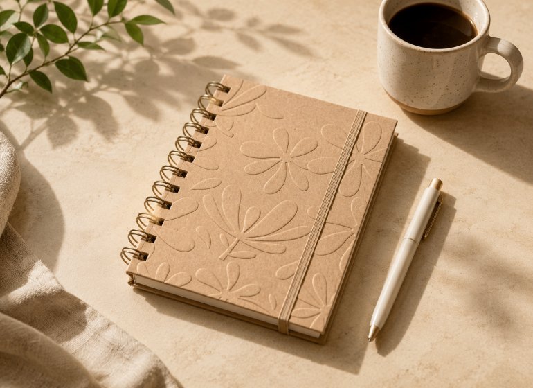 Kraft Spiral Notebook with Elastic Band
