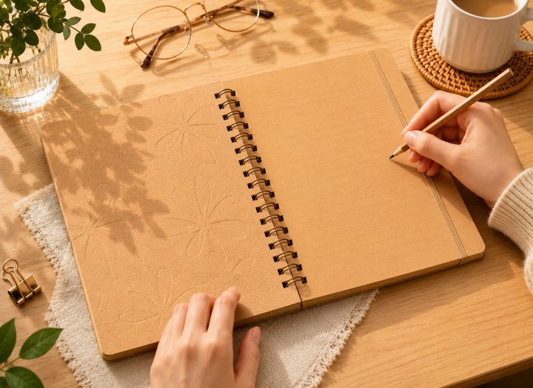 kraft-spiral-notebook-writing-scene