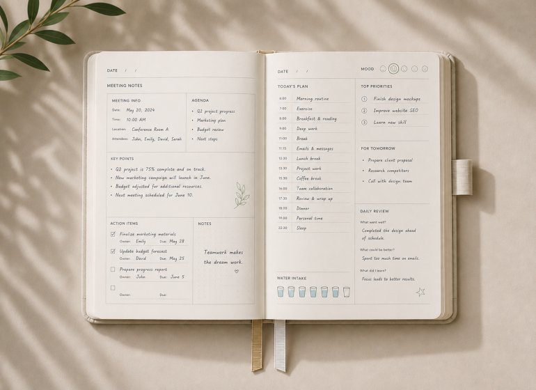 classic-hardcover-notebook-meeting-layout