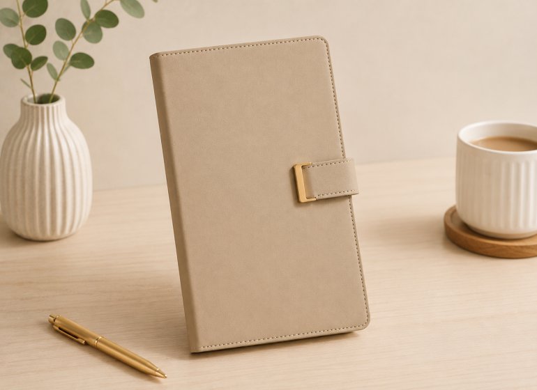 Minimal-Leather-Buckle-Notebook-Front-View