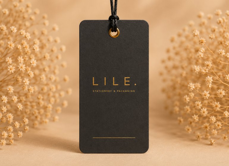 Custom Luxury Black Hang Tag Design & Manufacturing