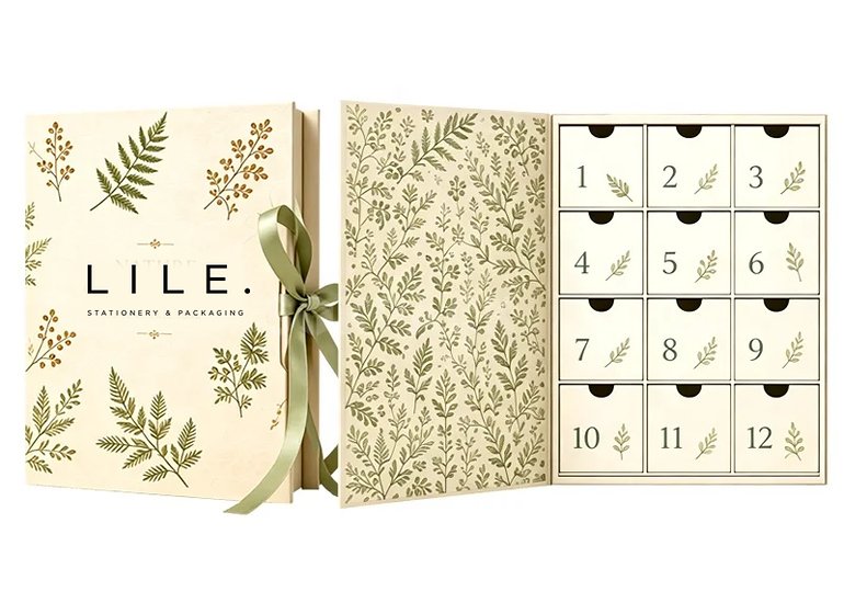 Custom Recyclable 12-Drawer Advent Calendar Gift Box