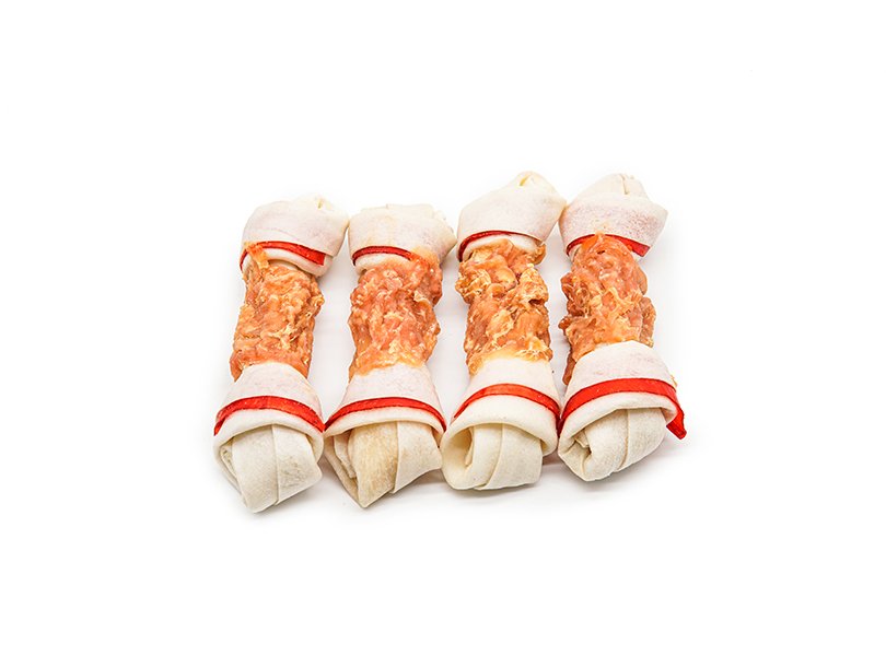 AC09D Chicken wrap double color rawhide bone