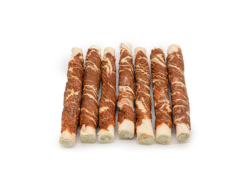 AD07J Duck with codfish wrap rawhide stick