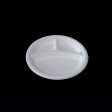 eco-friendly round plate with three sections