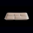 sustainable divided bagasse 5compartment plate