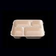 Biodegradable 4-compartment lunch container