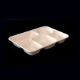 Disposable 5-compartment box for pastries