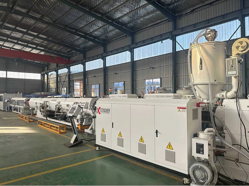 PE/PP Plain Pipe Production Line Trial Run
