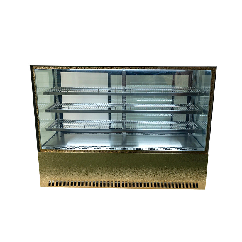 Golden right angle cake cabinet