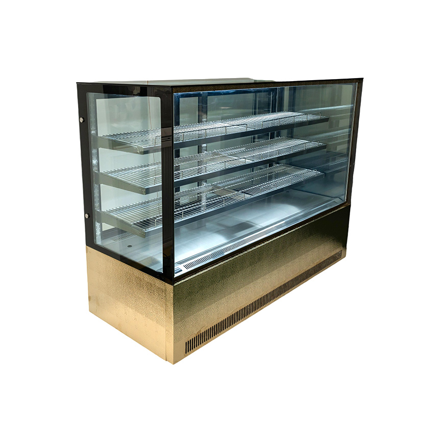 Golden right angle cake cabinet
